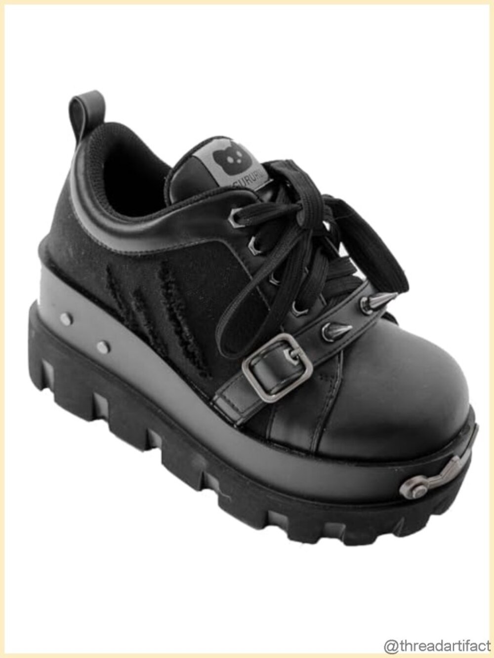 Platform Boots Chunky Sole Lace-Up Combat Ankle Boots